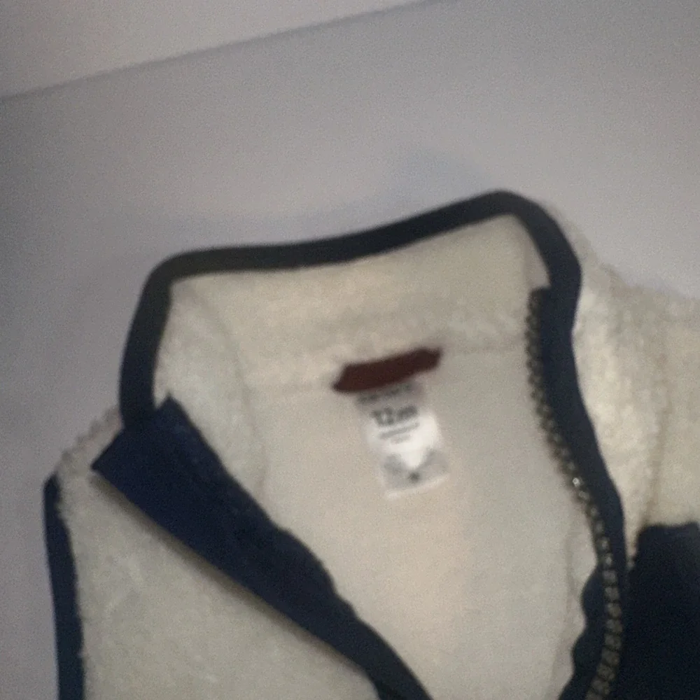 CARTER'S Kids Navy Blue & Beige Sherpa Vest With Zipper & Pockets Size 12m